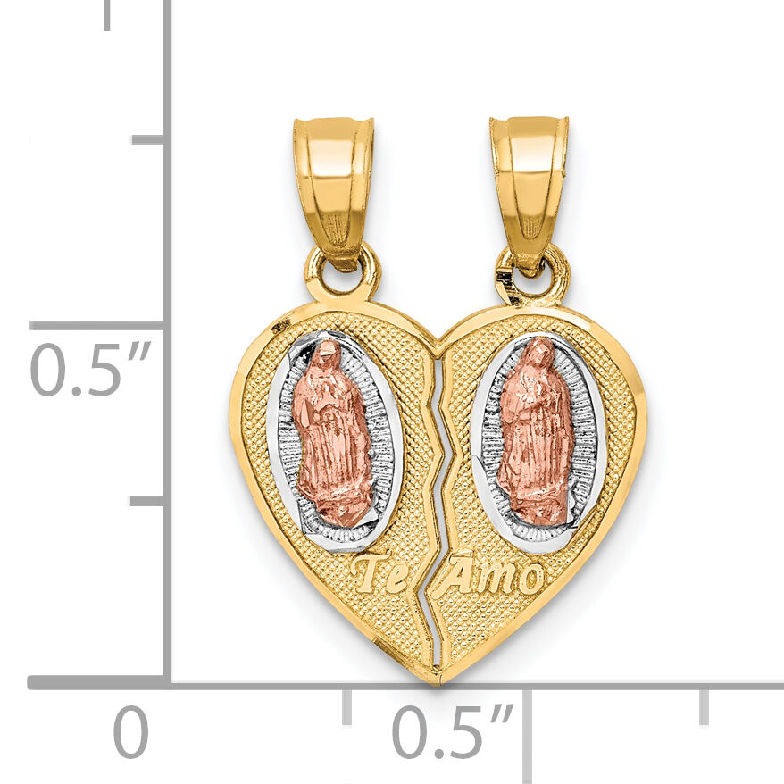 10K Two-Tone w/White Rhodium Break Apart Te Amo Pendant-10C1369