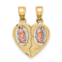10K Two-Tone w/White Rhodium Break Apart Te Amo Pendant-10C1369