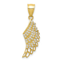 10K CZ Micropave Angel Wing Pendant-10C1371