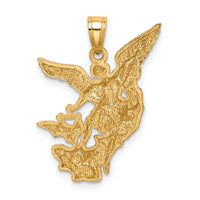 10K D/C w/Rhodium Saint Michael Pendant-10C1372