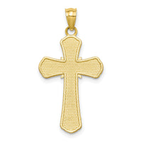 10K Polished Textured Crucifix Pendant-10C1373