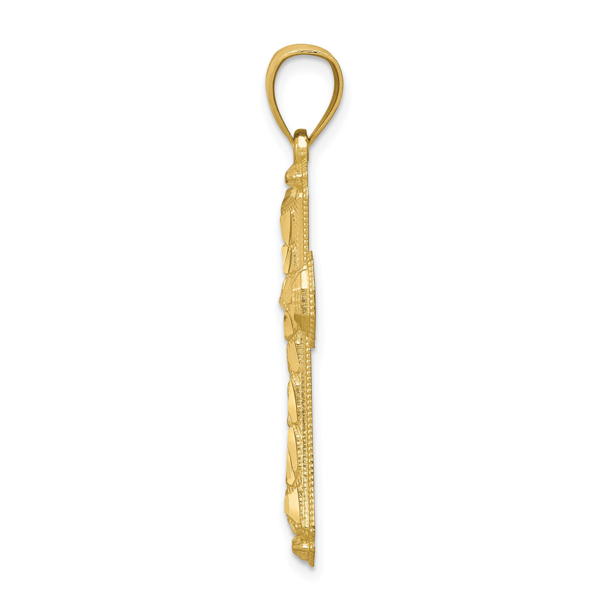 10K Diamond-cut Cross Pendant-10C1376