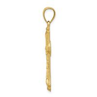 10K Diamond-cut Cross Pendant-10C1376