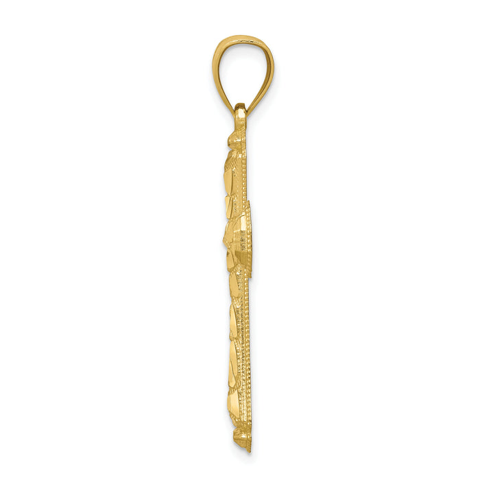 10K Diamond-cut Cross Pendant-10C1376