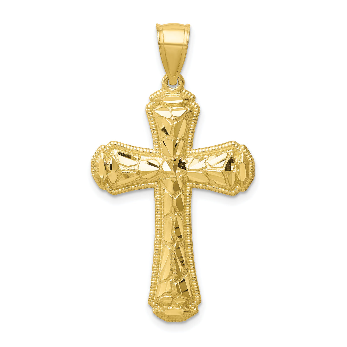 10K Diamond-cut Cross Pendant-10C1376