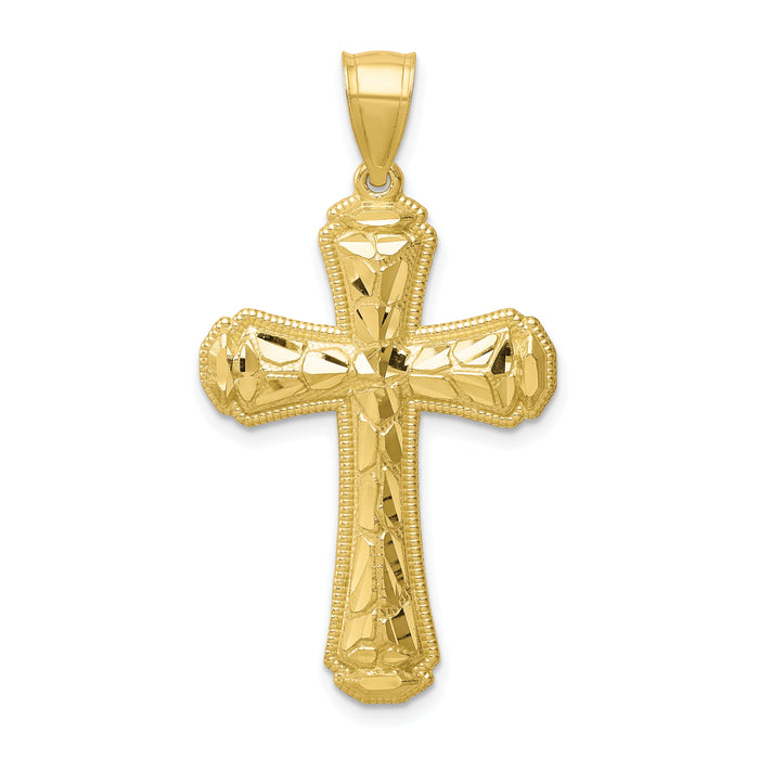10K Diamond-cut Cross Pendant-10C1376