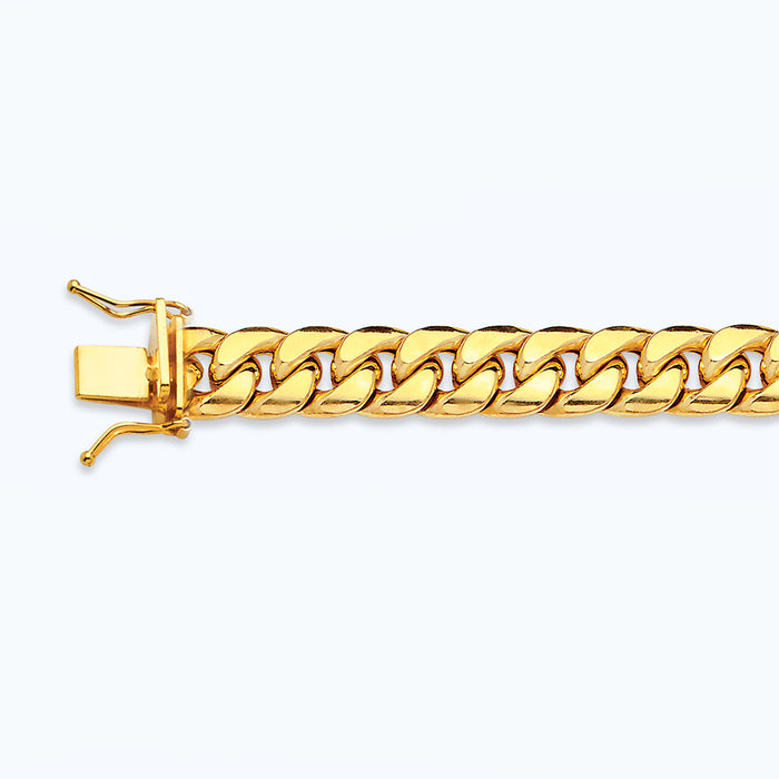 10K 8.5MM YELLOW GOLD HOLLOW MIAMI CUBAN 18" CHAIN NECKLACE (AVAILABLE IN LENGTHS 7" - 30")