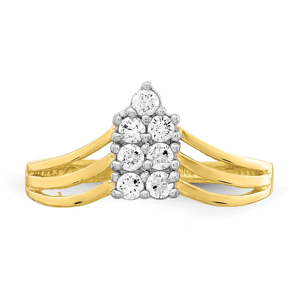 10K CZ 3-Line Ring-10C1385