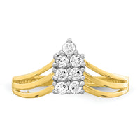 10K CZ 3-Line Ring-10C1385