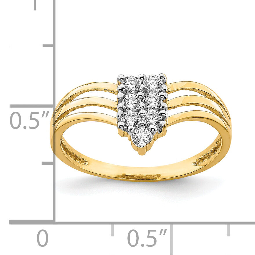 10K CZ 3-Line Ring-10C1385