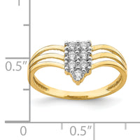 10K CZ 3-Line Ring-10C1385