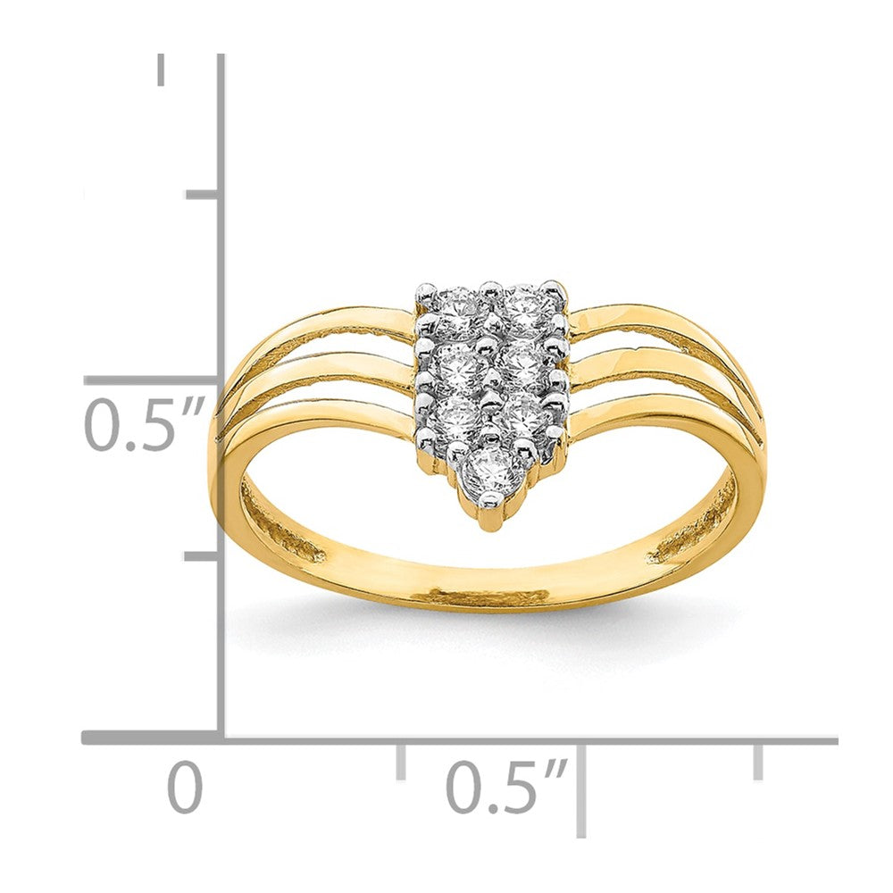 10K CZ 3-Line Ring-10C1385