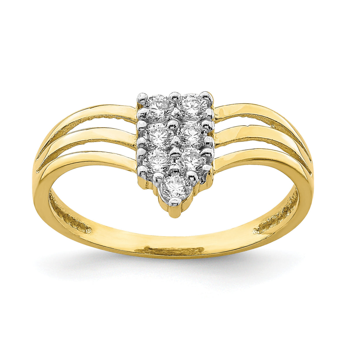 10K CZ 3-Line Ring-10C1385
