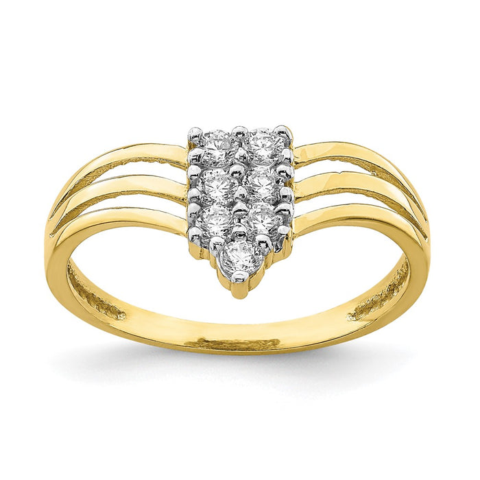 10K CZ 3-Line Ring-10C1385