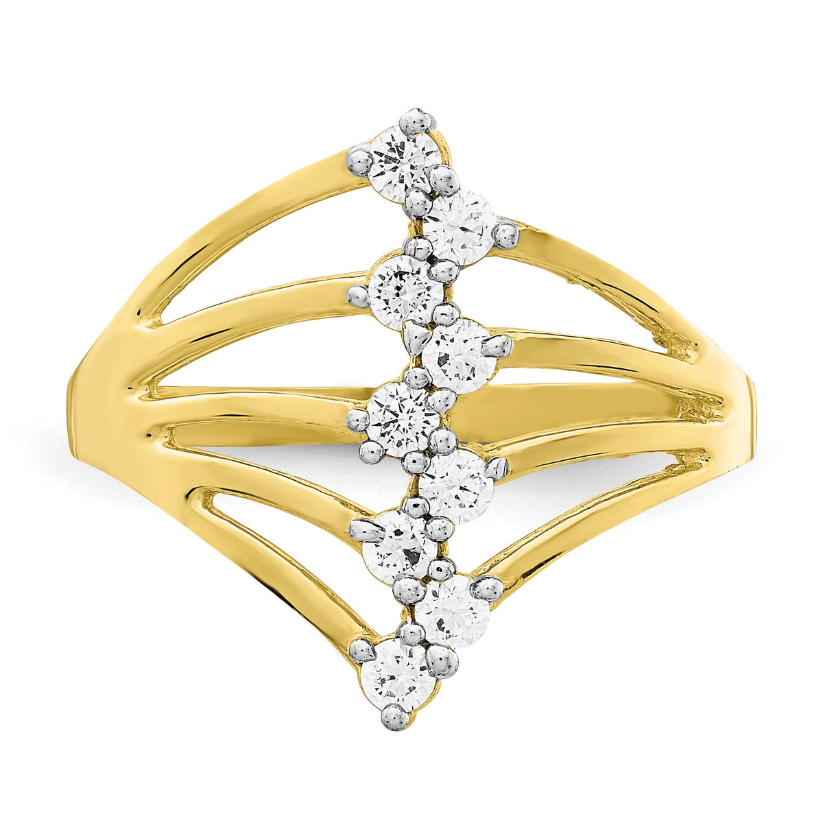 10K CZ 9-Stone Ring-10C1387