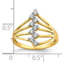 10K CZ 9-Stone Ring-10C1387