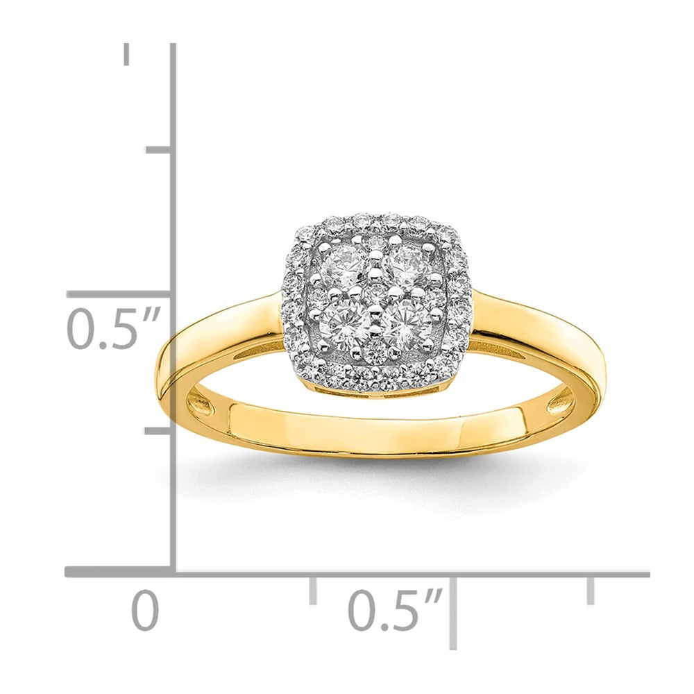 10K Square CZ Fancy Ring-10C1389