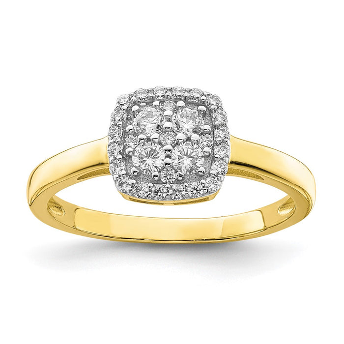 10K Square CZ Fancy Ring-10C1389