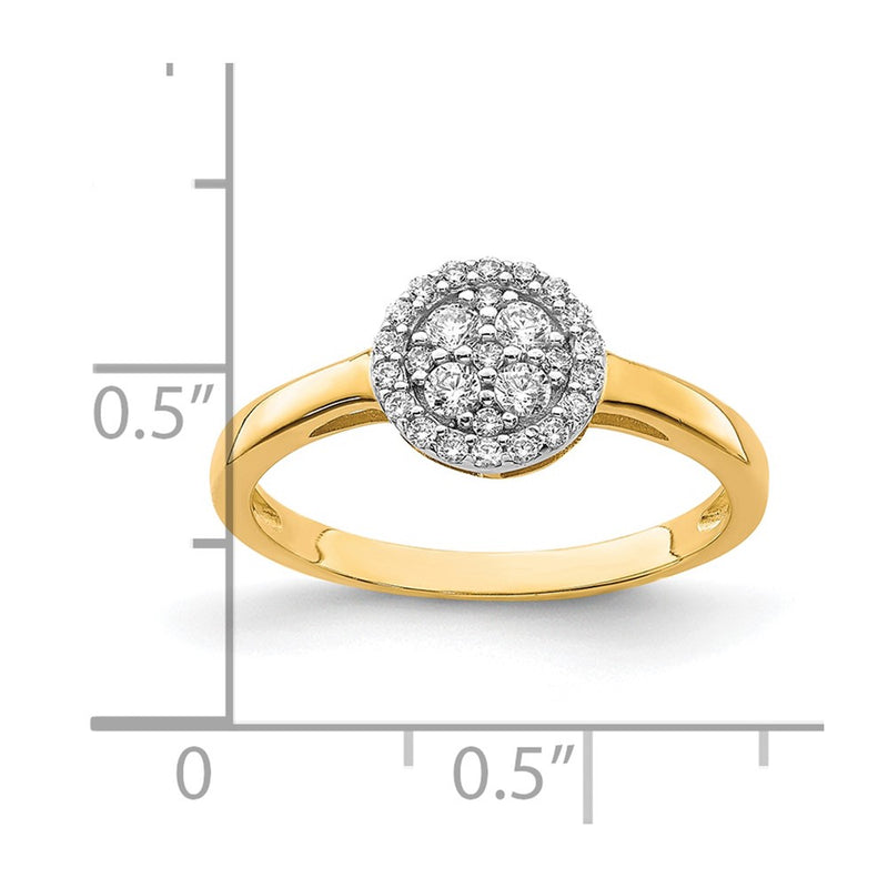 10K Circle CZ Fancy Ring-10C1390