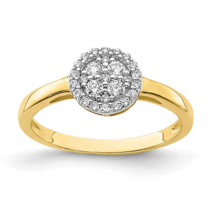 10K Circle CZ Fancy Ring-10C1390