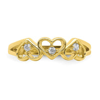 10K CZ 3-Heart Child's Ring-10C1392