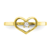 10K CZ Heart Baby Ring-10C1396