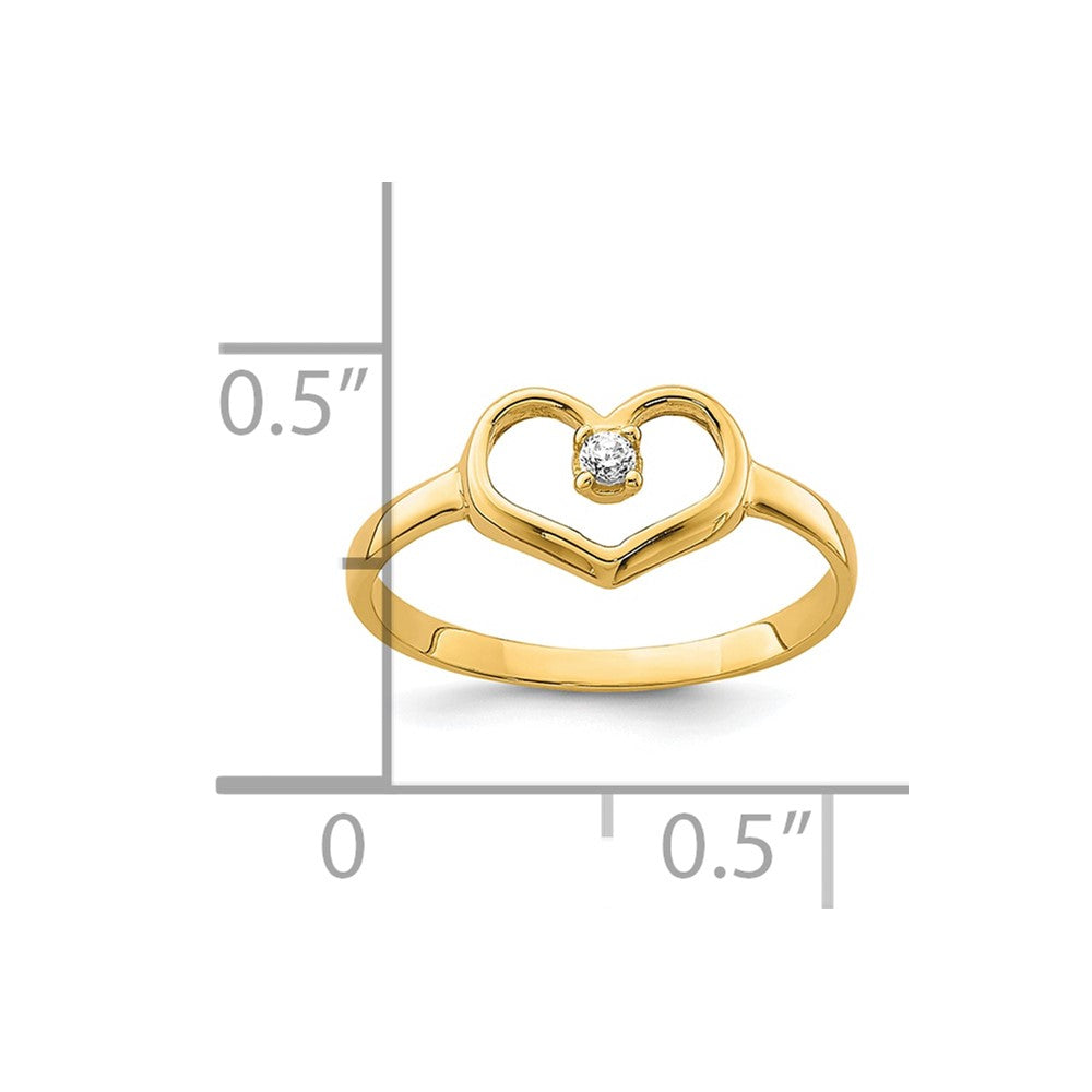 10K CZ Heart Baby Ring-10C1396