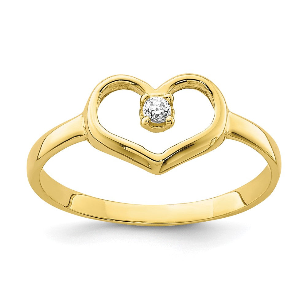 10K CZ Heart Baby Ring-10C1396