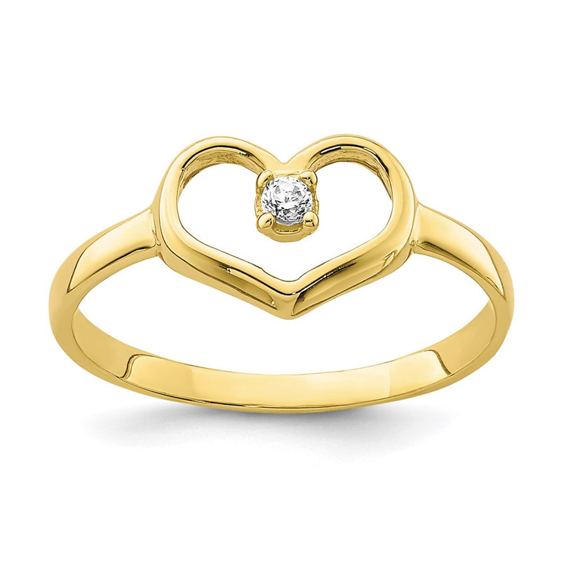 10K CZ Heart Baby Ring-10C1396