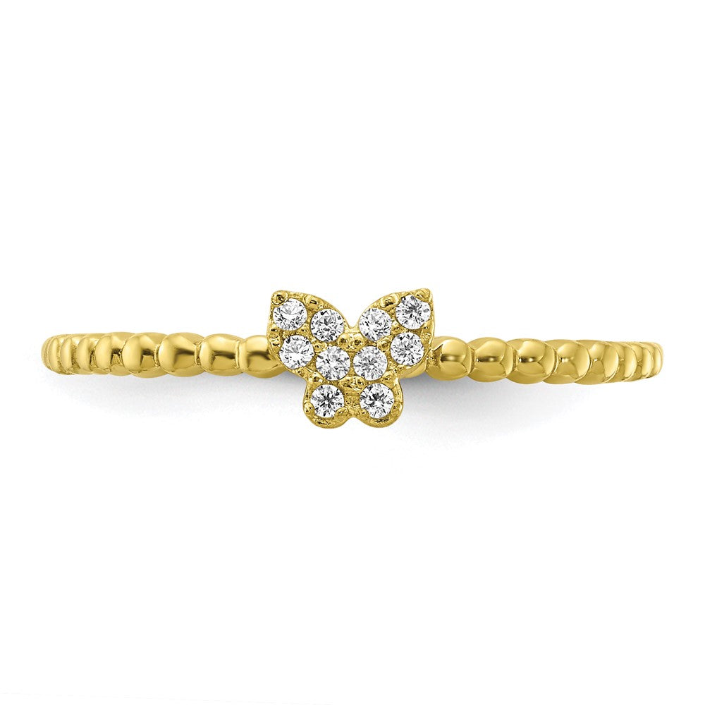 10K Butterfly CZ Ring-10C1398