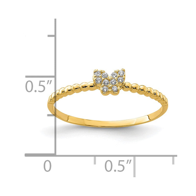 10K Butterfly CZ Ring-10C1398