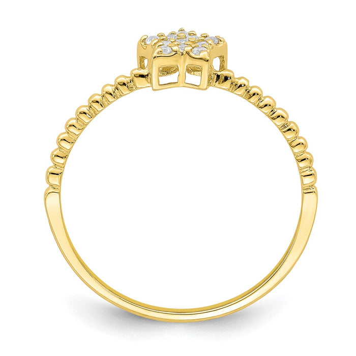 10K Yellow Gold Star CZ Ring-10C1405