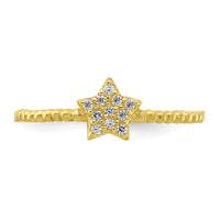 10K Yellow Gold Star CZ Ring-10C1405