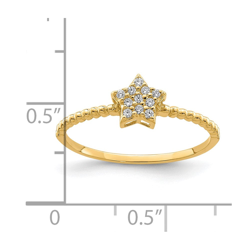 10K Yellow Gold Star CZ Ring-10C1405