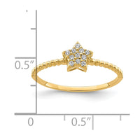 10K Yellow Gold Star CZ Ring-10C1405
