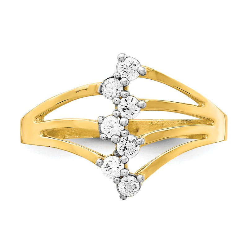 10K CZ 7-Stone Ring-10C1415