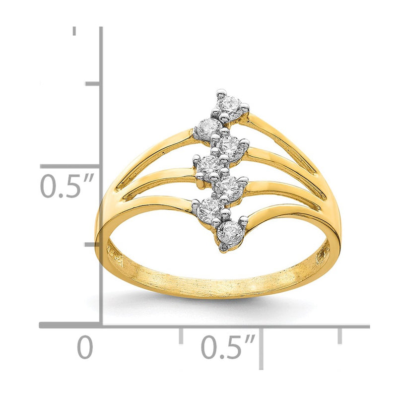 10K CZ 7-Stone Ring-10C1415
