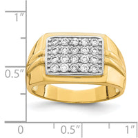 10K w/Rhodium CZ Mens Ring-10C1418