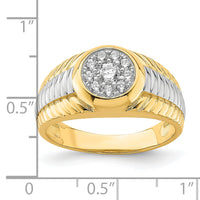 10K w/Rhodium CZ Mens Ring-10C1419