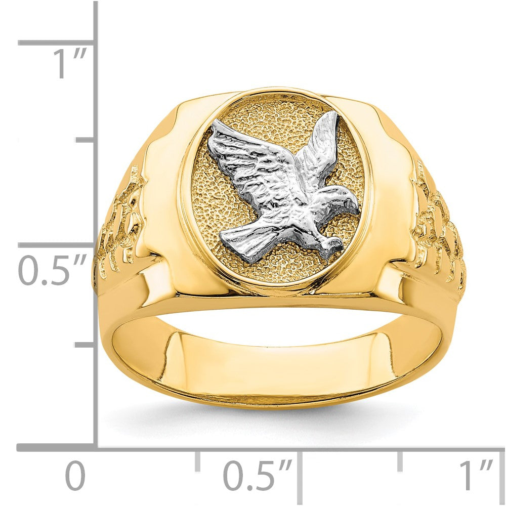 10K Two-Tone Eagle Mens Ring-10C1422