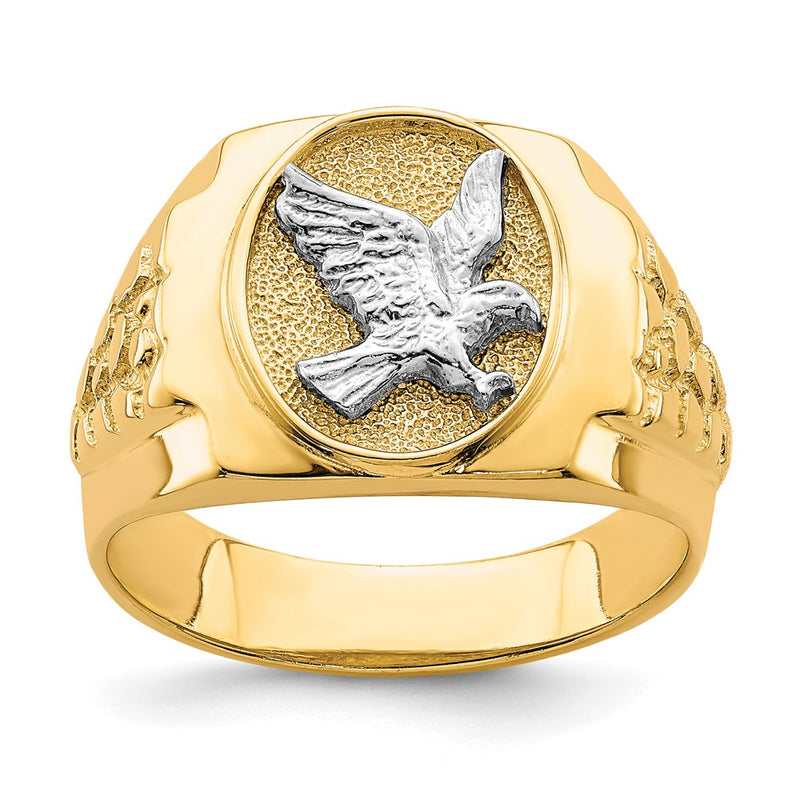 10K Two-Tone Eagle Mens Ring-10C1422