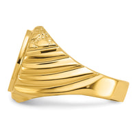 10k Two-tone Men's Polished and Textured Masonic Ring-10C1423
