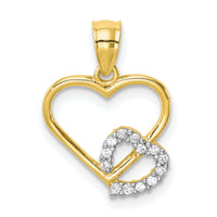 10K CZ Heart in Heart Pendant-10C1431