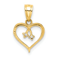 10K CZ Heart Pendant-10C1435