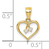 10K CZ Heart Pendant-10C1435