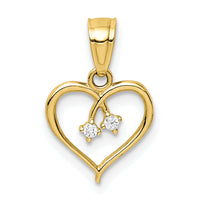 10K CZ Heart Pendant-10C1435