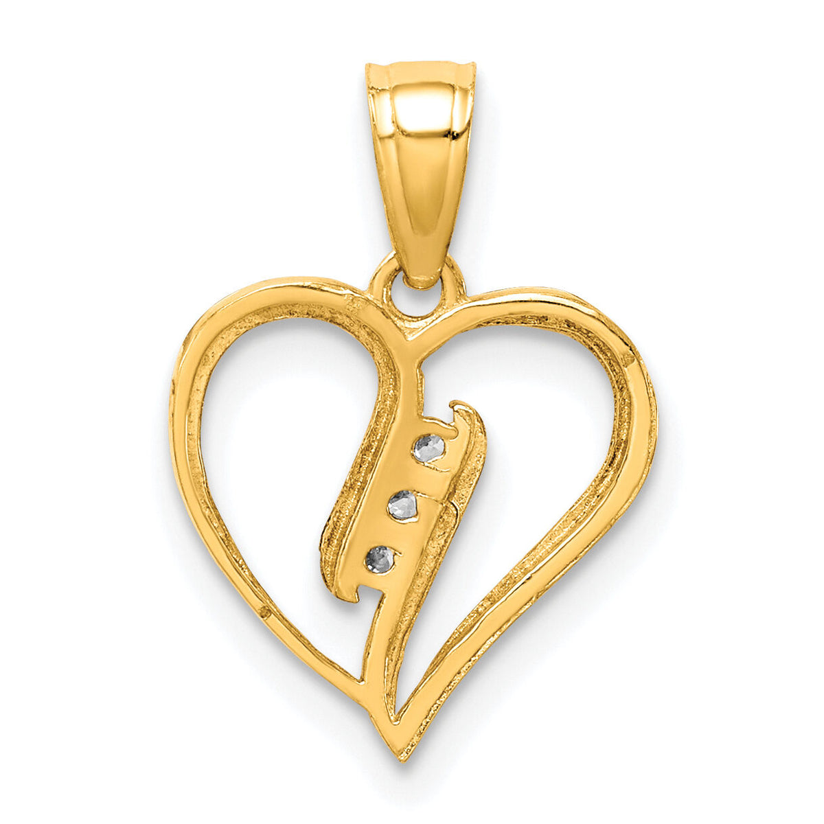 10K CZ Heart Pendant-10C1437