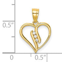 10K CZ Heart Pendant-10C1437