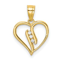 10K CZ Heart Pendant-10C1437