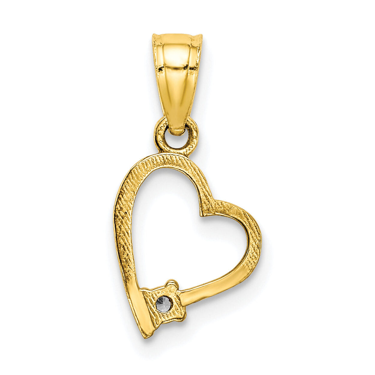 10K CZ Heart Pendant-10C1438